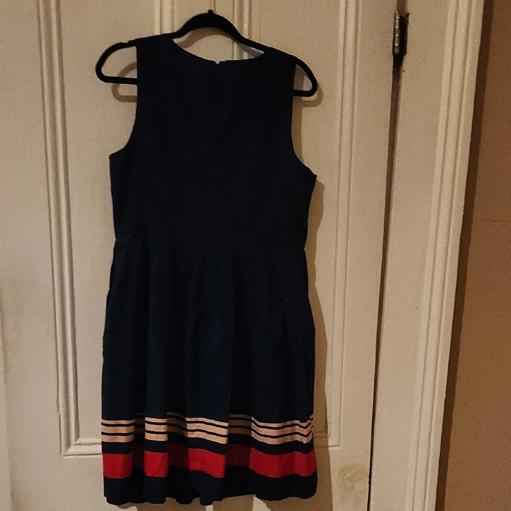 Jason Wu Blue and White Sleeveless A-Line Midi Dress - Picture 4 of 8